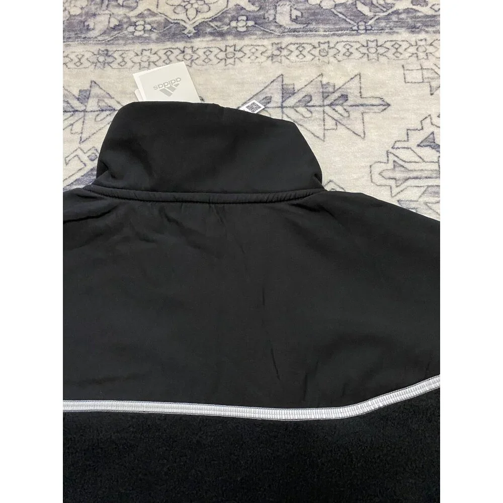 New Adidas Mens Black‎ Multi-Sport 1/4 Zip Polar Fleece Sweatshirt Small HL6914